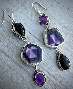 Triple Stoned Earrings