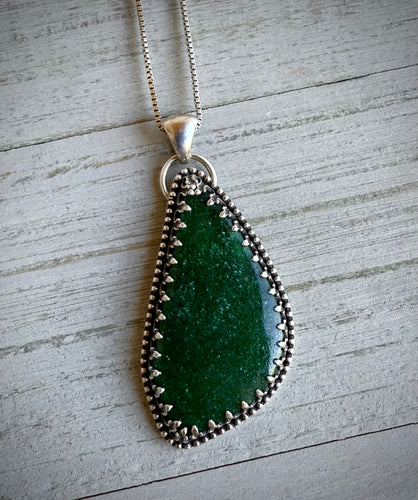 Reserved: Custom Dark Green Aventurine Pendant- Remainder