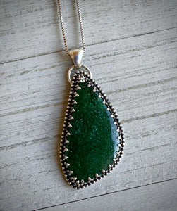 Reserved: Custom Dark Green Aventurine Pendant- Remainder