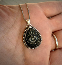 Load image into Gallery viewer, Obsidian Evil Eye Pendant