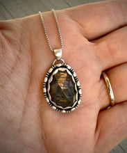 Load image into Gallery viewer, Black Moonstone with Sunstone Pendant