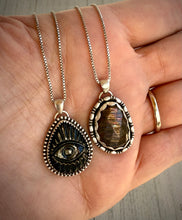 Load image into Gallery viewer, Black Moonstone with Sunstone Pendant