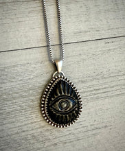 Load image into Gallery viewer, Obsidian Evil Eye Pendant