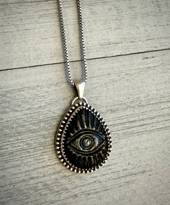 Obsidian Evil Eye Pendant