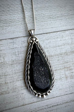 Load image into Gallery viewer, Black Druzy Pendant