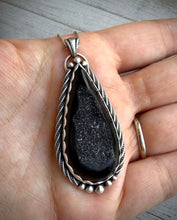 Load image into Gallery viewer, Black Druzy Pendant
