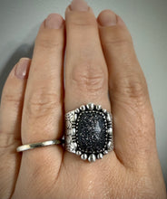 Load image into Gallery viewer, Galaxy Quartz Spider Web Wide Band Ring