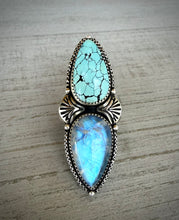 Load image into Gallery viewer, Double Stoned Turquoise &amp; Moonstone Ring