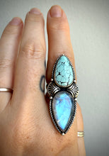 Load image into Gallery viewer, Double Stoned Turquoise &amp; Moonstone Ring
