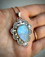 Load image into Gallery viewer, Hand Stamped Moonstone Pendant