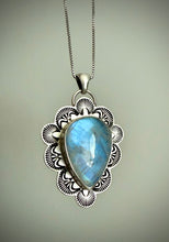 Load image into Gallery viewer, Hand Stamped Moonstone Pendant