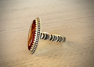 RESERVED: Hand Stamped Amber Ring