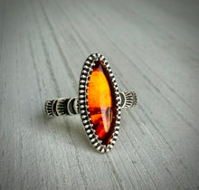 Load image into Gallery viewer, RESERVED: Hand Stamped Amber Ring