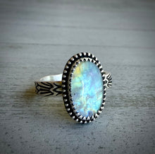 Load image into Gallery viewer, Hand Stamped Moonstone Ring