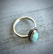 Load image into Gallery viewer, Hand Stamped Turquoise Ring