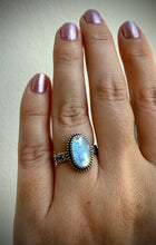 Load image into Gallery viewer, Hand Stamped Moonstone Ring