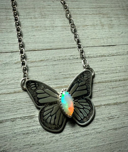 Opal Butterfly Necklace