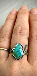 Hand Stamped Hubei Turquoise Ring