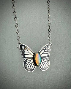 Opal Butterfly Necklace
