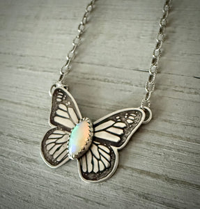 Opal Butterfly Necklace