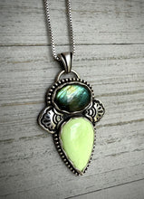 Load image into Gallery viewer, Labradorite &amp; Lemon Chrysoprase Pendant