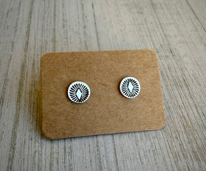 Hand Stamped Stud Earrings