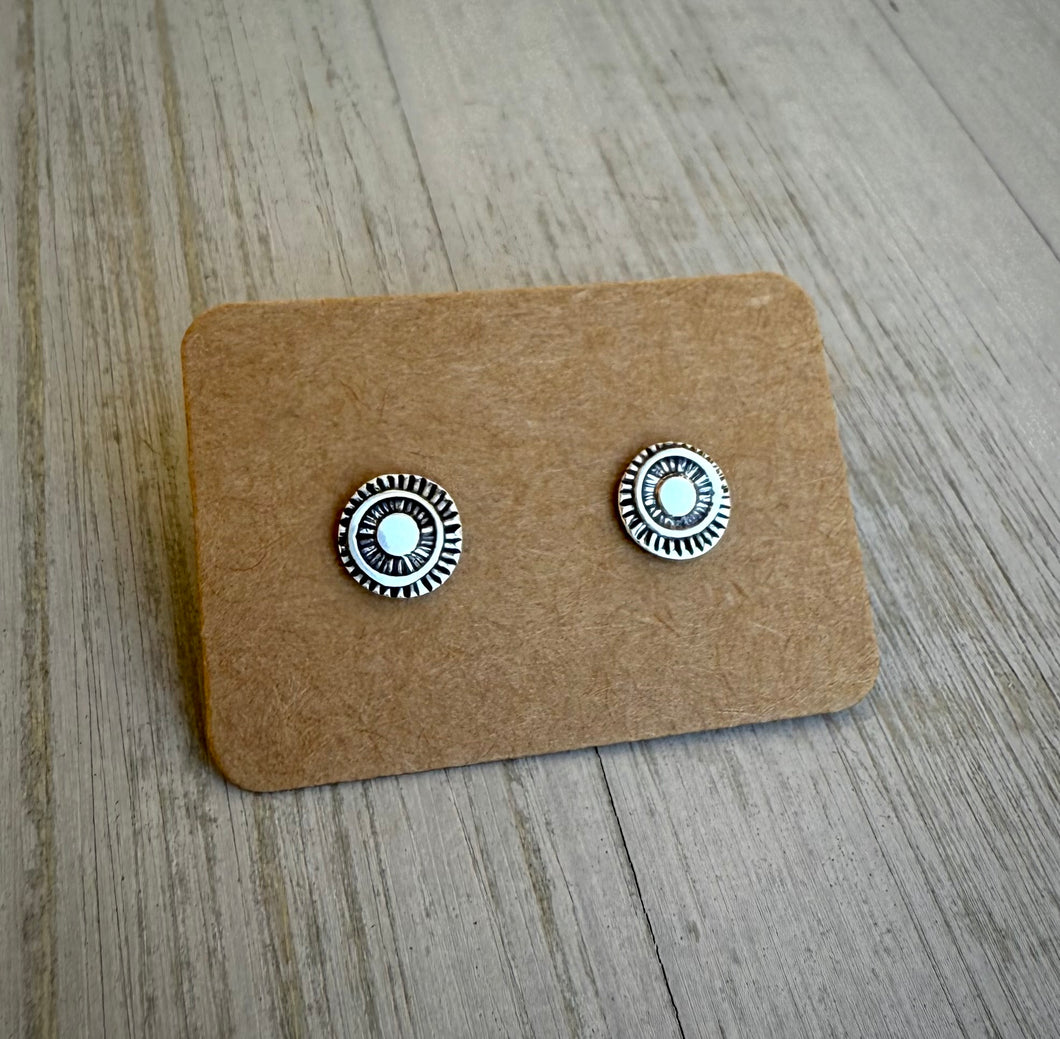 Hand Stamped Stud Earrings