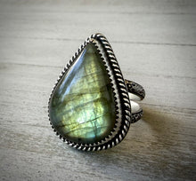 Load image into Gallery viewer, Multi Green Labradorite Ring