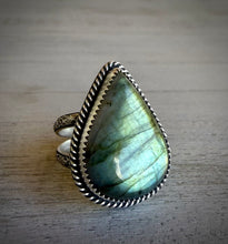 Load image into Gallery viewer, Multi Green Labradorite Ring