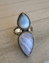 Load image into Gallery viewer, Blue Opal &amp; Blue Lace Double Stoned Ring