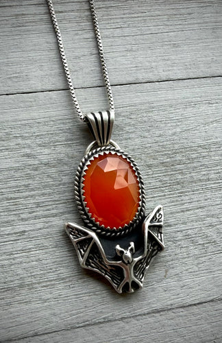 Carnelian Bat Pendant