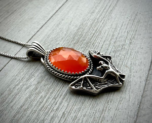 Carnelian Bat Pendant