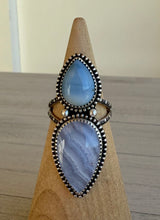 Load image into Gallery viewer, Blue Opal &amp; Blue Lace Double Stoned Ring
