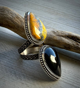Bumblebee Jasper & Onyx Double Stoned Ring