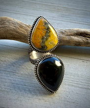Load image into Gallery viewer, Bumblebee Jasper &amp; Onyx Double Stoned Ring