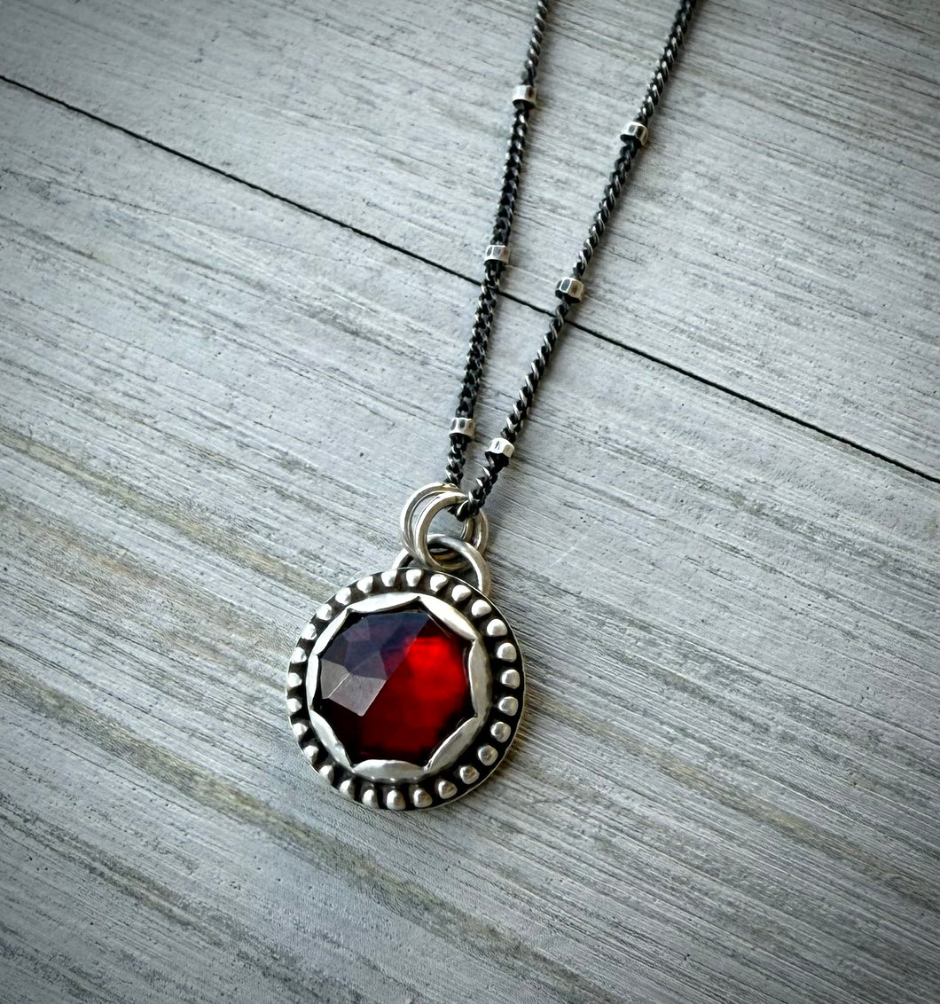 Round Garnet Necklace