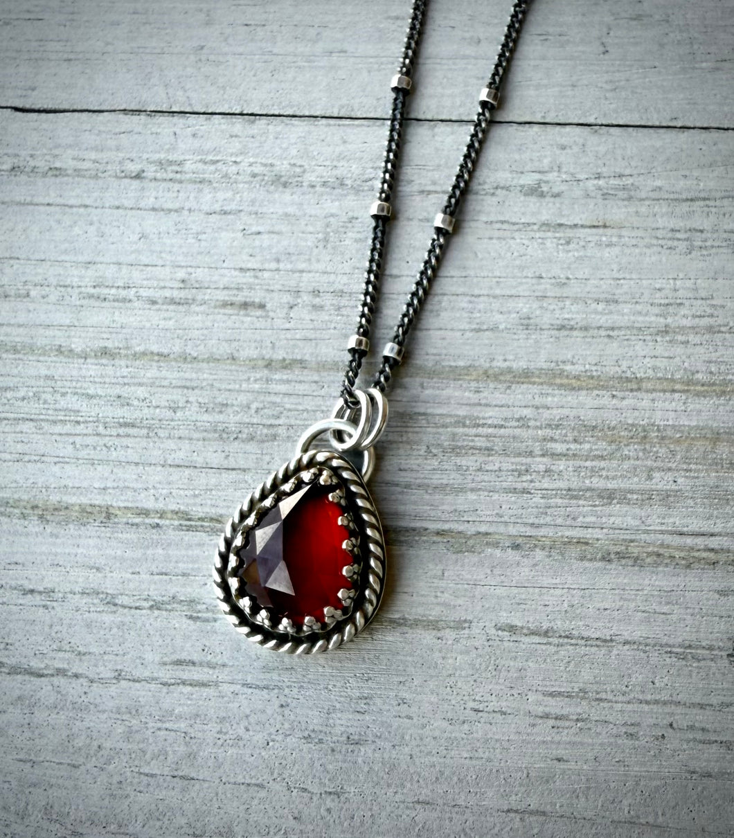 Teardrop Garnet Necklace