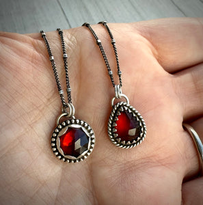 Round Garnet Necklace