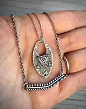 Load image into Gallery viewer, Hand Stamped Chevron Pendant