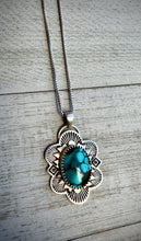 Load image into Gallery viewer, Hand Stamped Hubei Turquoise Pendant