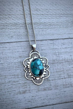 Load image into Gallery viewer, Hand Stamped Hubei Turquoise Pendant