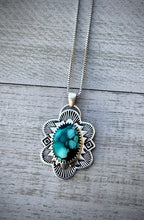 Load image into Gallery viewer, Hand Stamped Hubei Turquoise Pendant