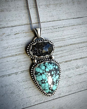 Load image into Gallery viewer, Midnight Quartz &amp; Turquoise Pendant