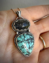 Load image into Gallery viewer, Midnight Quartz &amp; Turquoise Pendant