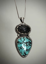 Load image into Gallery viewer, Midnight Quartz &amp; Turquoise Pendant