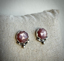 Load image into Gallery viewer, Pink Moonstone Stud Earrings