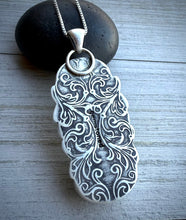 Load image into Gallery viewer, Triple Stoned Hand Stamped Pendant