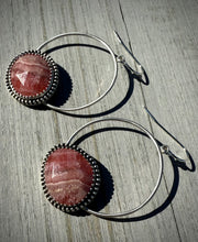 Load image into Gallery viewer, Rhodochrosite Hoops