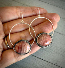 Load image into Gallery viewer, Rhodochrosite Hoops