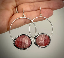 Load image into Gallery viewer, Rhodochrosite Hoops